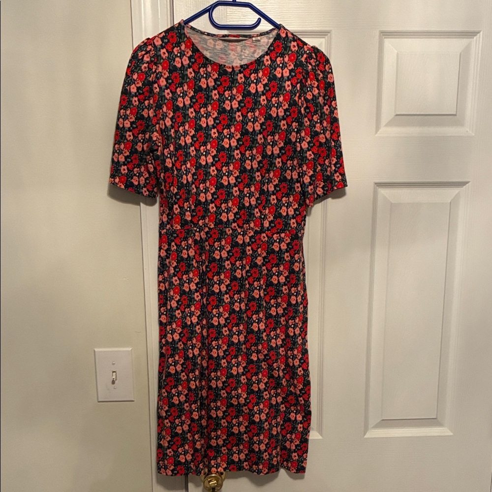 Boden Crew Neck Mini Dress - Poppyseed Floral